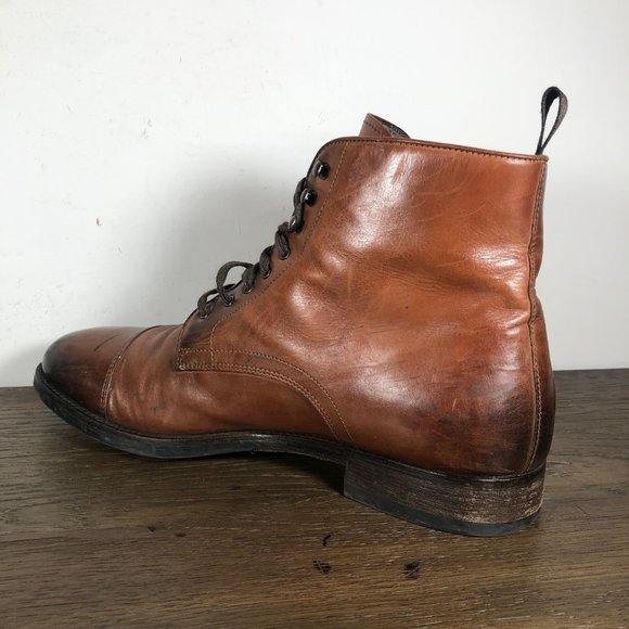 To Boot New York Mens Brown Leather Richmond Lace Up Boots Dress Shoes Size 9.5 - Picture 6 of 10